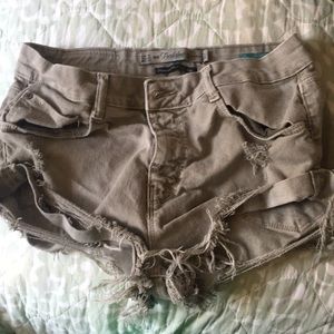 Zara Premium Distressed Denim Shorts